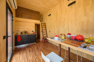 Vue générale d'intérieure maison kit ossature bois