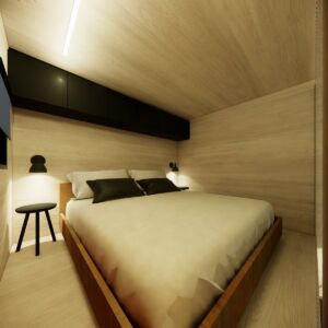Maison bois exotique en kit - Vue chambre taille L