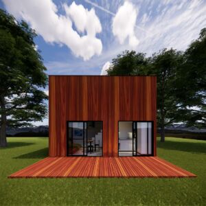 Maison bois exotique en kit - Vue extérieure taille L