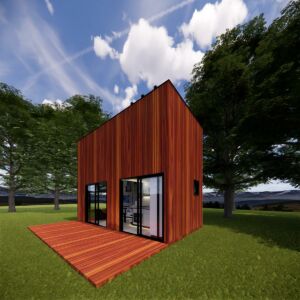Maison bois exotique en kit - Vue extérieure taille L