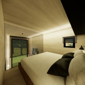 Maison bois exotique en kit - Vue chambre taille L