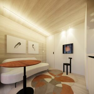 Maison kit bois exotique - Vue salon