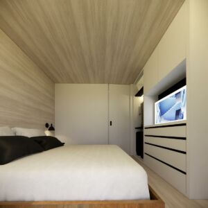 Maison kit bois exotique - Vue chambre parentale