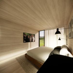 Maison bois exotique en kit - Vue chambre taille S